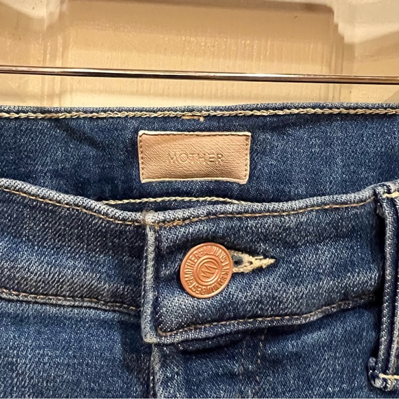 NWOT Mother The Super Stunner Ankle Jeans Double Vision 28 Heart Pocket Painted - Picture 8 of 11